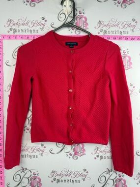 Tommy Hilfiger sweater button up Bright Red Textured Button-Front Cardigan